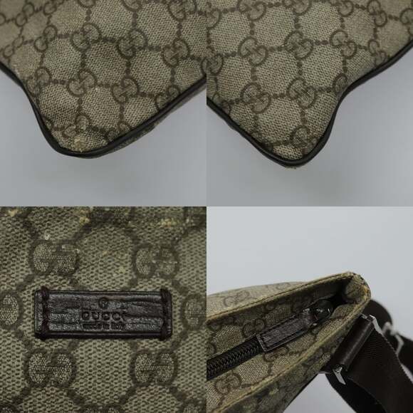 GUCCI GG Supreme Shoulder Bag Pvc Beige Silver - Picture 11 of 13